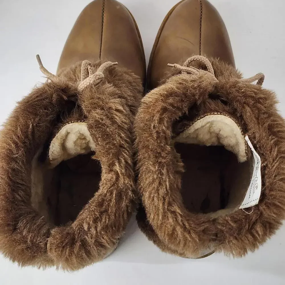 PRICE DROP Andrew geller Size 9 women furry Tan Ankle Boots